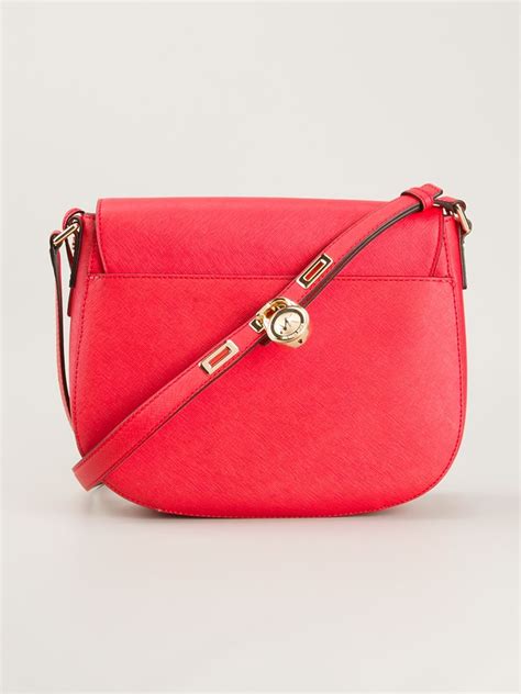 michael kors red messenger bag